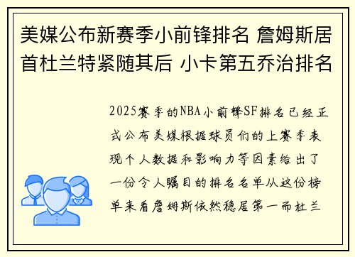 美媒公布新赛季小前锋排名 詹姆斯居首杜兰特紧随其后 小卡第五乔治排名第十八